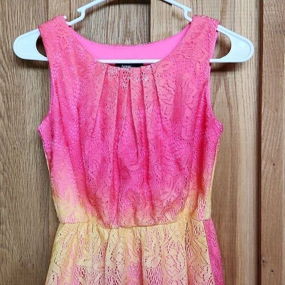 Amy Wear Sleeveless Knee Length Party Dress, Girls 14, Pink & Yellow Floral - Picture 2 of 10